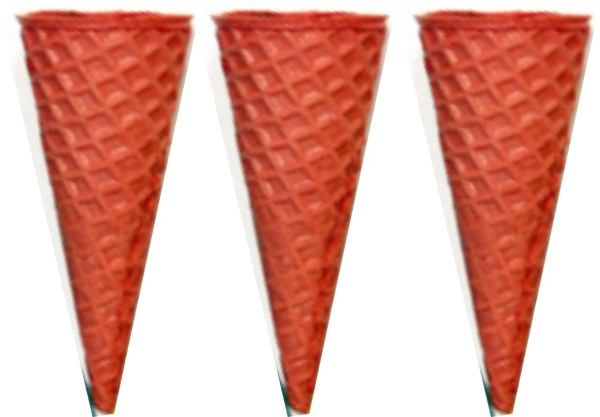 Рожки вафельные красный 110мм 10 шт