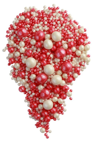 Драже зерновое 50 гр Красный/серебро #165