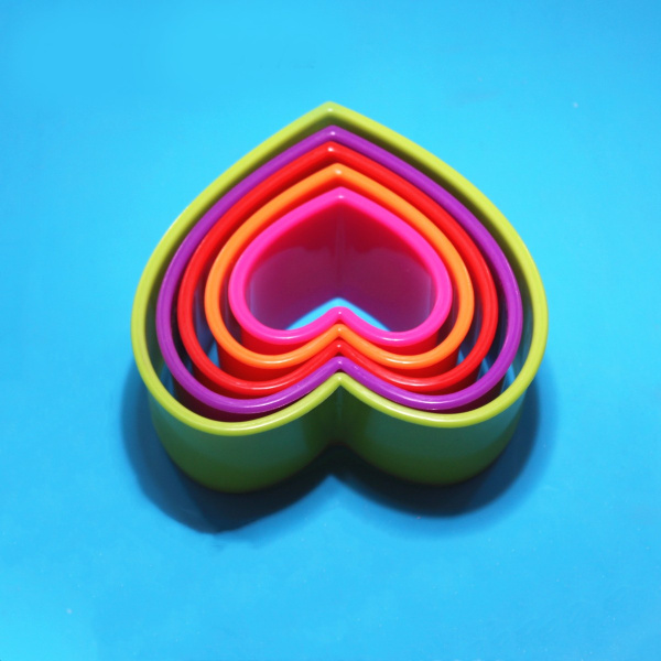 Набор пластиковых вырубок, "Сердце" 5 шт