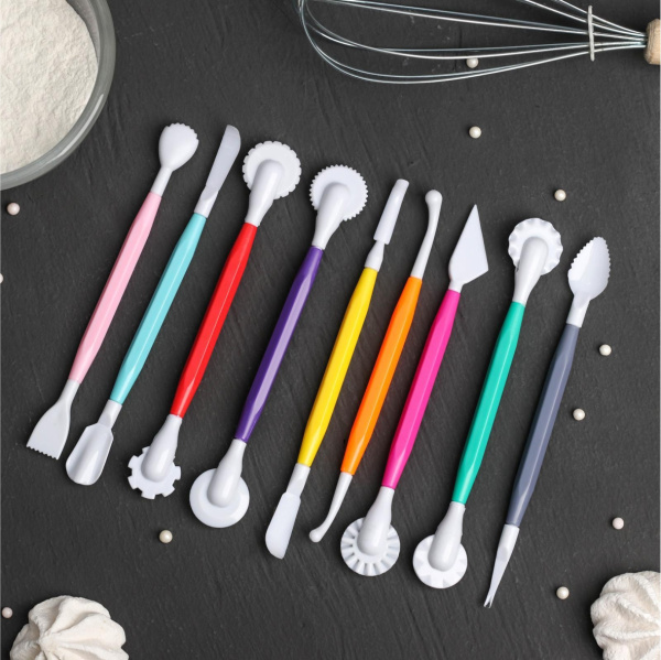 Набор для моделирования кондитерских украшений 9 шт