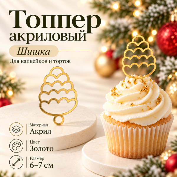 Топпер акриловый Шишка