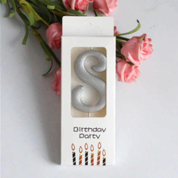 Свеча для торта "Цифра 8" Серебряная 5,5см