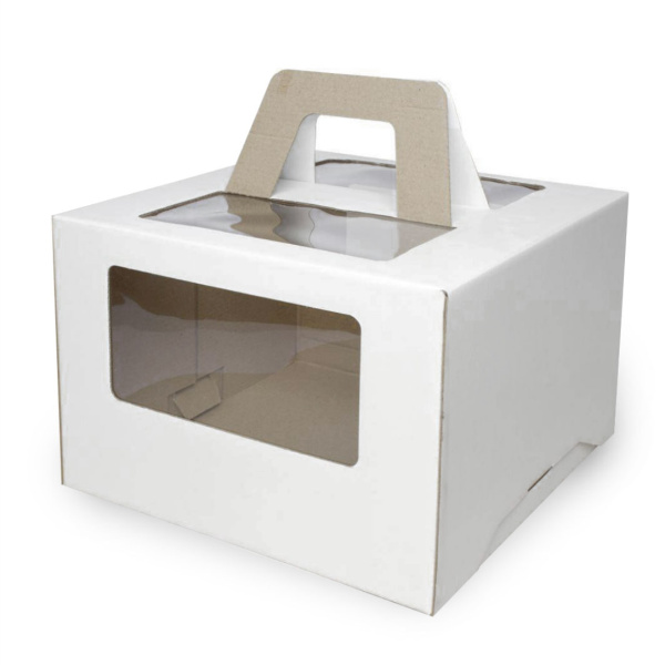 Коробка 30х30х20см для торта с окном и ручками