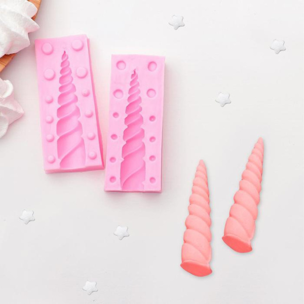 Молд силиконовый «Рог единорога», 10×8 см, цвет МИКС