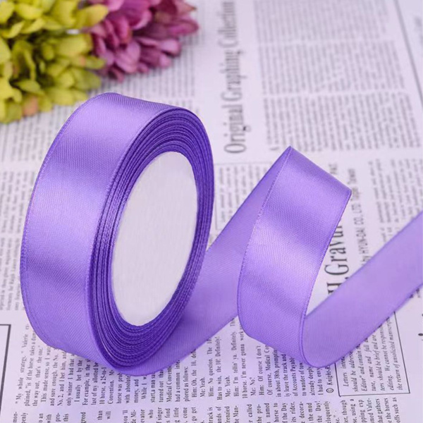 Лента атласная, 25 мм × 23 ± 1 м, цвет светло-фиолетовый 21#