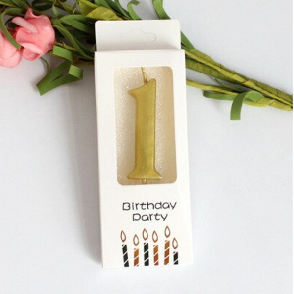 Свеча для торта "Цифра 1" Золотая 5,5см