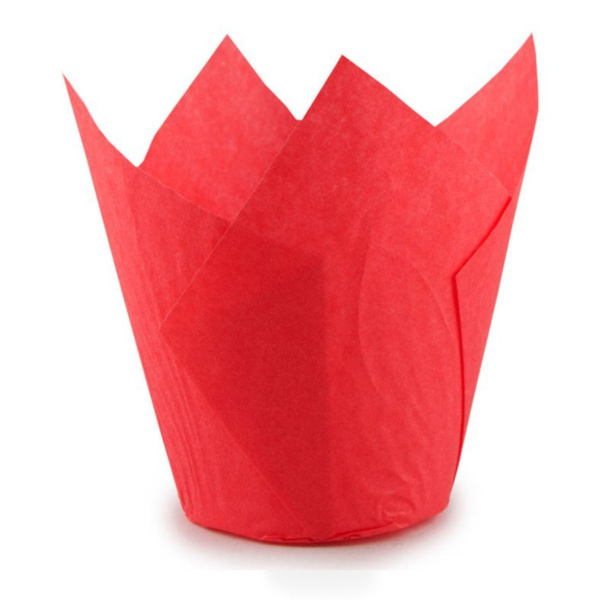 Форма для маффина Тюльпан Красный 50 х 80 мм