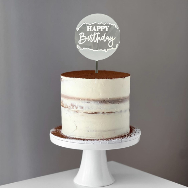 Топпер круглый белый с серебром