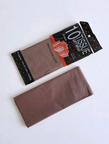 Бумага тишью Коричневый 55х66 см 10шт