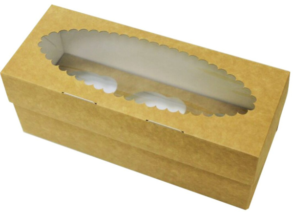 Упаковка крафт двухсторонняя, 250x100x100мм, на 3 капкейка