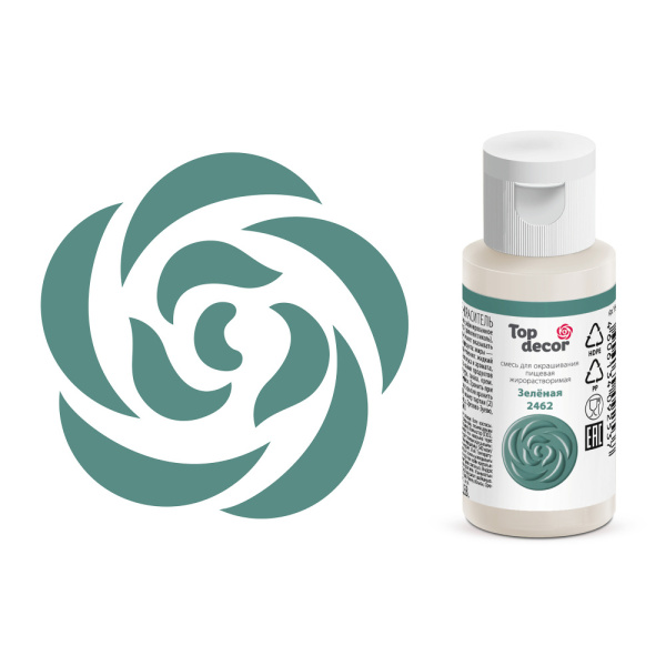 Зелёный 30гр Пищевой краситель гелевый жирорастворимый