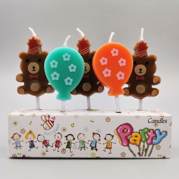 Свечи для торта мишки и шарики воздушные