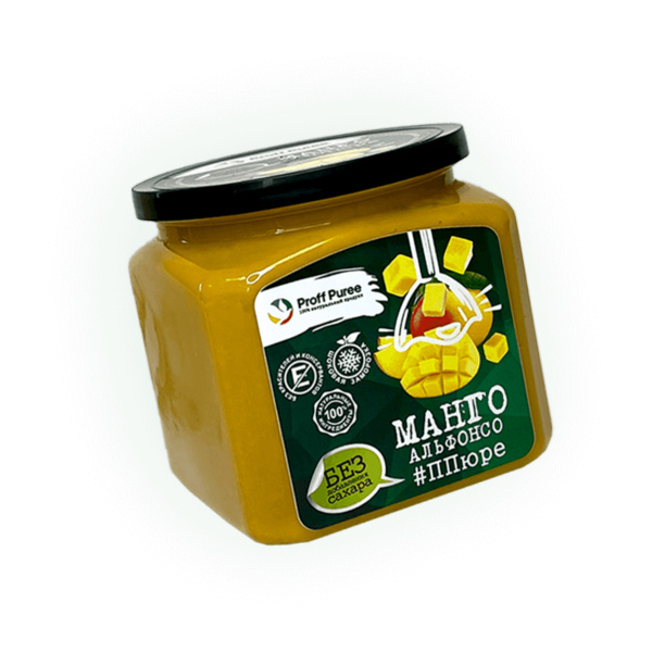 Пюре Манго, без сахара "Proff Puree" 0,5 кг.