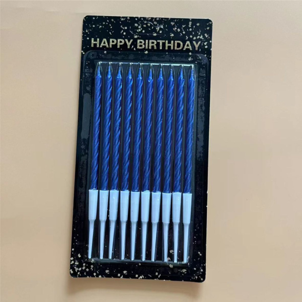 Свеча для торта синяя 11см 10шт