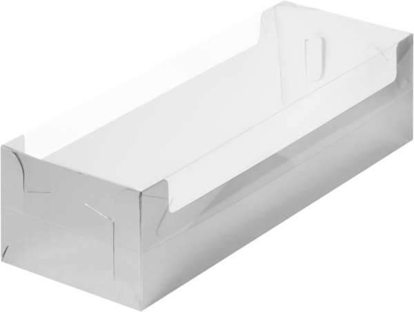 Коробка 300х110х80см Серебро под рулет с окном