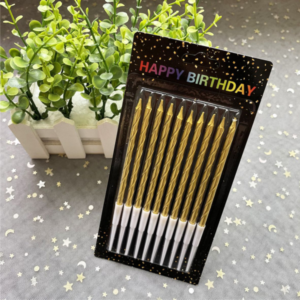 Свеча для торта Золотая 11см 10шт