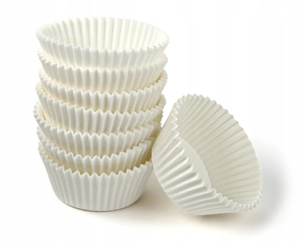 Капсула для кондитерских изделий круглая «Тарталетка» (белая) 50*35 мм, пергаментная (количество в стопке 20шт +/- 3шт)