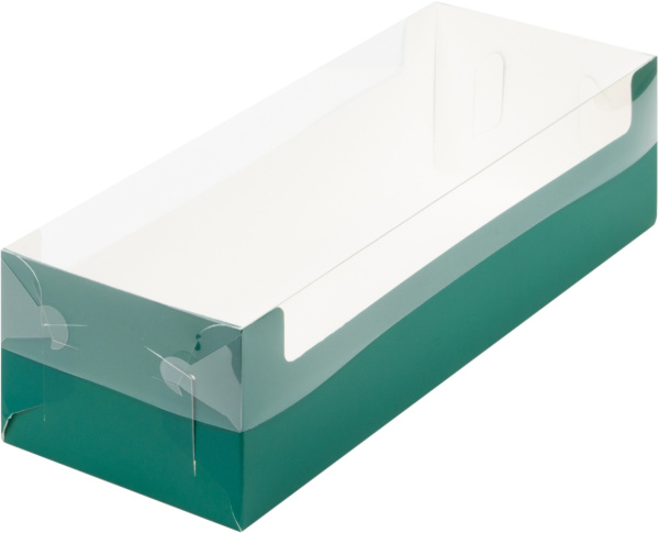 Коробка  300х110х80см Зеленая матовая  под рулет с окном