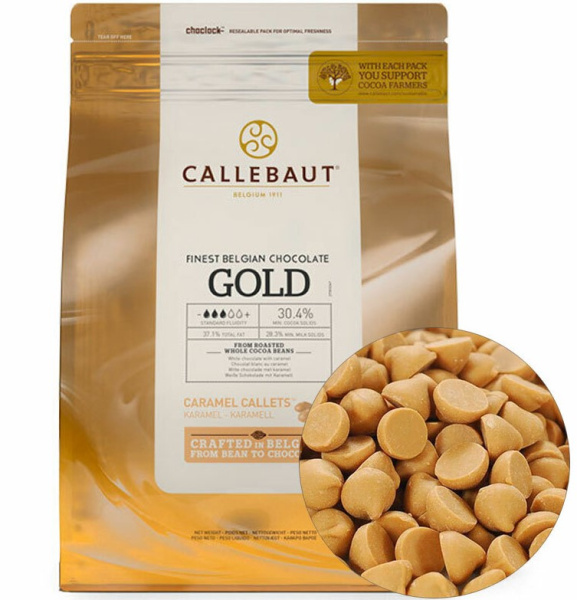 Шоколад 200гр GOLD с Карамелью 30,4% Barry Callebaut