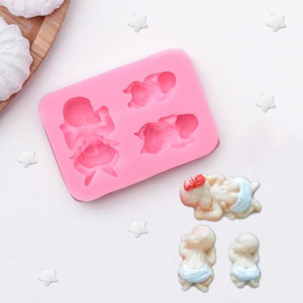 Молд силиконовый «Три малыша», 7,5×5×1,5 см, цвет МИКС