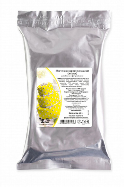 Мастика сахарная Топ Декор, цвет желтый, 0,6 кг