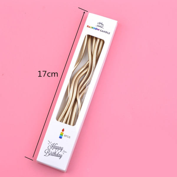 Свечи для торта ВОЛНА 6шт 10см цвет: шампанского