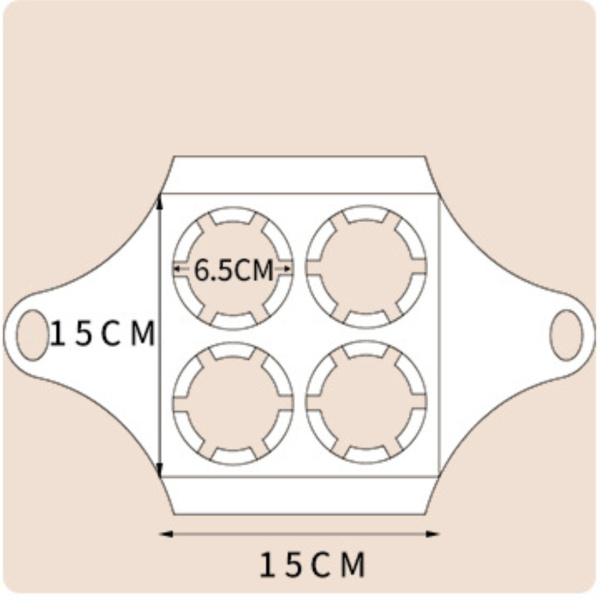 Упаковка белая с ручкой 160x160x110мм, на 4 капкейка