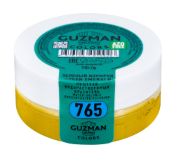 765 Зеленый Изумруд - водорастворимый краситель GUZMAN - 10г