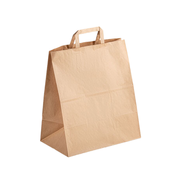 Пакет крафт 32х20х37см, с ручками и прямоугольным дном