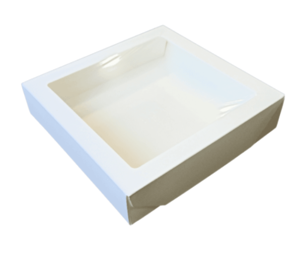 Коробка Табокс белый с окошком 20х20х4 см про 1500