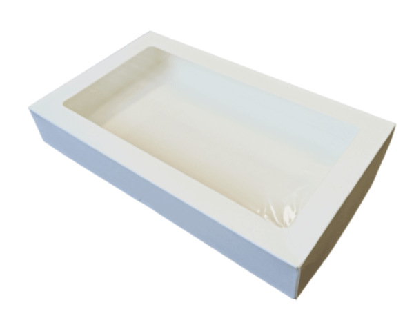 Коробка Табокс белый с окошком 25х15х4 см про 1450