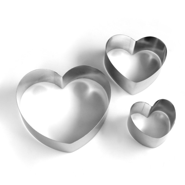 Набор сердце метал. для выпечки 12см 10см 8см высота 6см