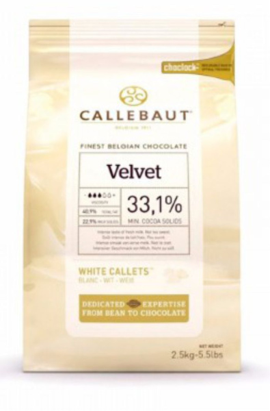 Белый бельгийский шоколад Velvet 32% Barry Callebaut 2,5 кг W3-RT-U71