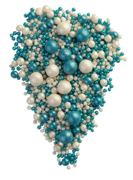 Драже зерновое 50 гр темная бирюза/серебро #149