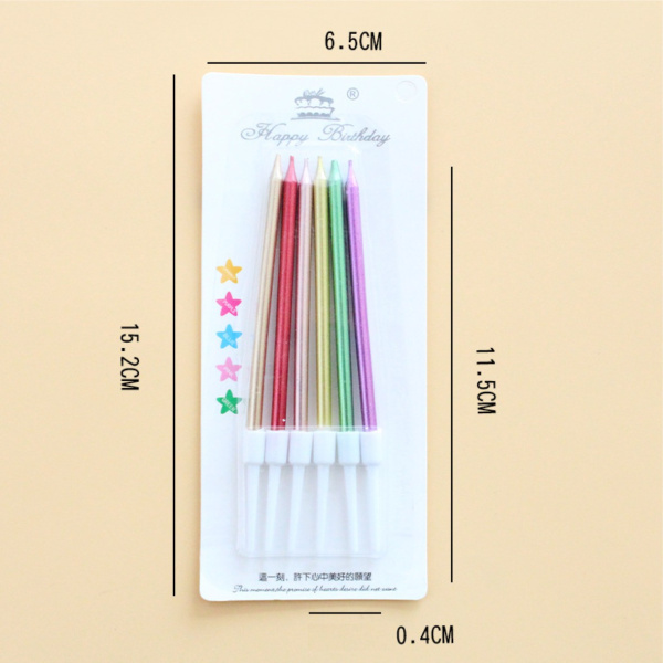 Свечи для торта 6шт 10см цвет: микс