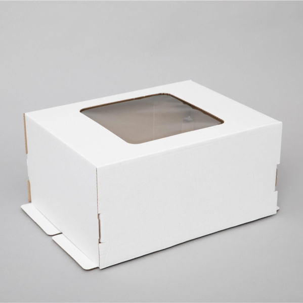 Коробка 30х40х20см для торта Гофрокартон с окном