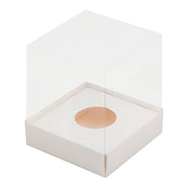 Коробка под 1 капкейк с прозрачным куполом 100х100х120мм