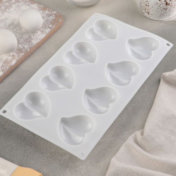 Форма для муссовых десертов «Рандеву», 29,5×17,2×2 см, 8 ячеек, 6,5×6,3 см