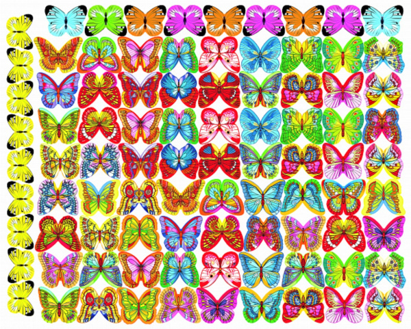 Вафельные Бабочки 10 шт разноцветные двухсторонние