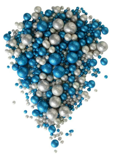 Драже зерновое 50 гр синий/серебро блеск #711