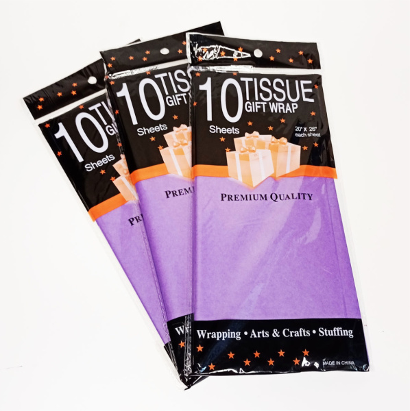 Бумага тишью фиолетовый 55х66 см 10шт