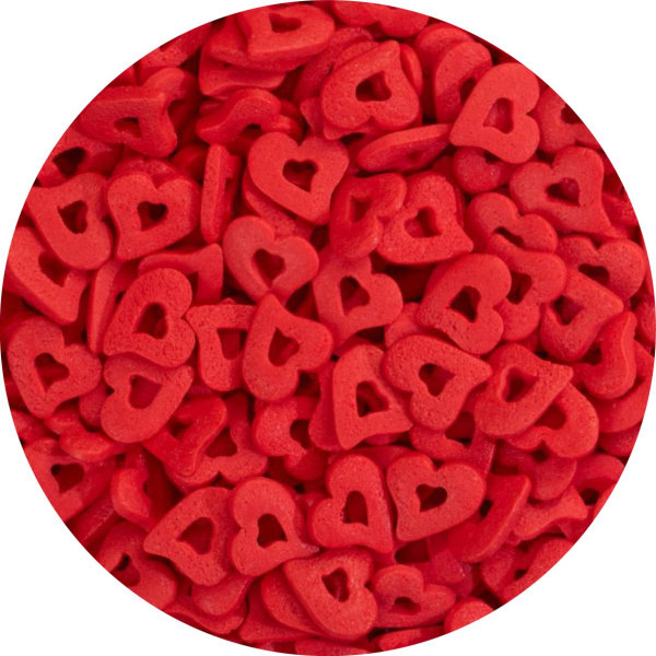 Посыпка сердца красные двойные с наклоном 50гр