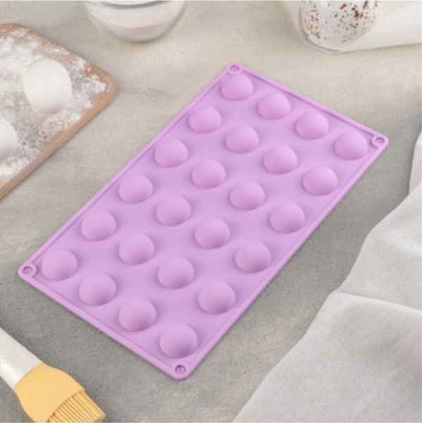 форма силиконовая полусфера 2,8см 24 шт