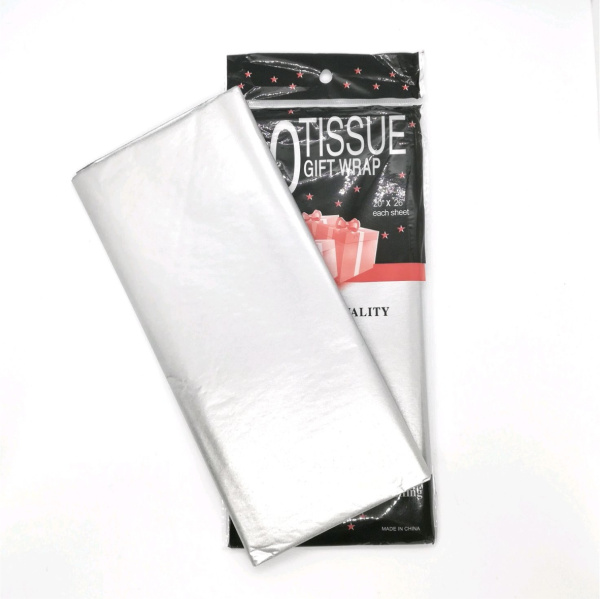 Бумага тишью серебряный 55х66 см 10шт