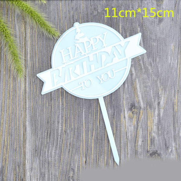 Топпер на торт Happy Birthday цвет: голубой