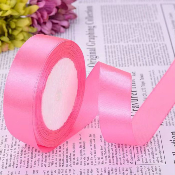 Лента атласная, 25 мм × 23 ± 1 м, цвет розовый 05#