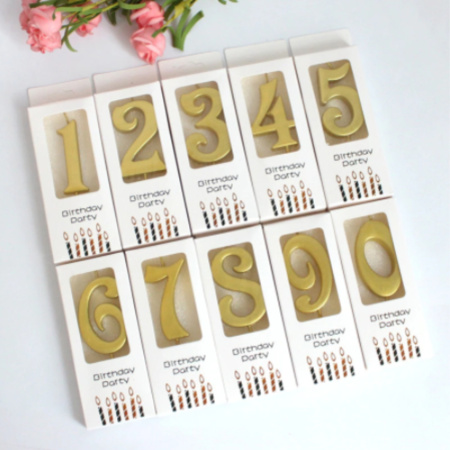 Свеча для торта "Цифра 2" Золотая 5,5см