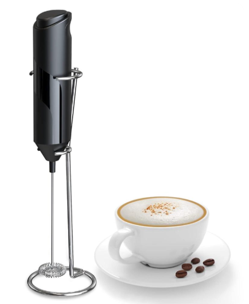 Ручной электрический вспениватель молока с подставкой из нержавеющей стали