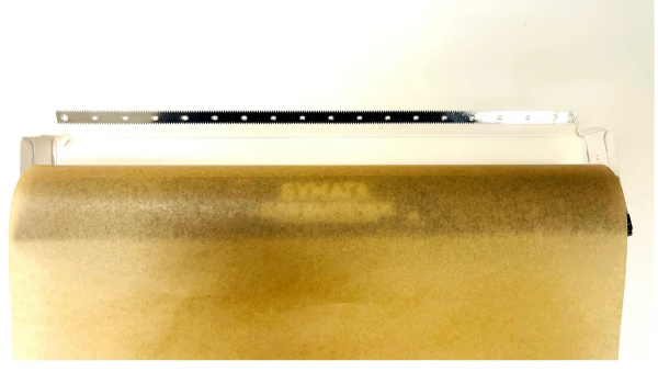 Пергамент 29см х 10м для выпечки с ножом, силиконизированная коричневый в ролике