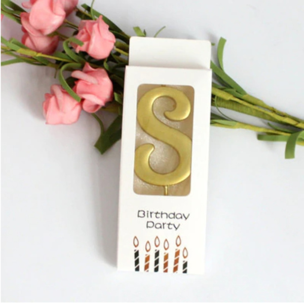 Свеча для торта "Цифра 8" Золотая 5,5см